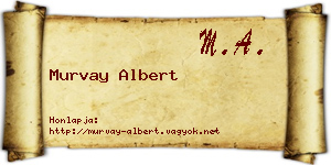 Murvay Albert névjegykártya